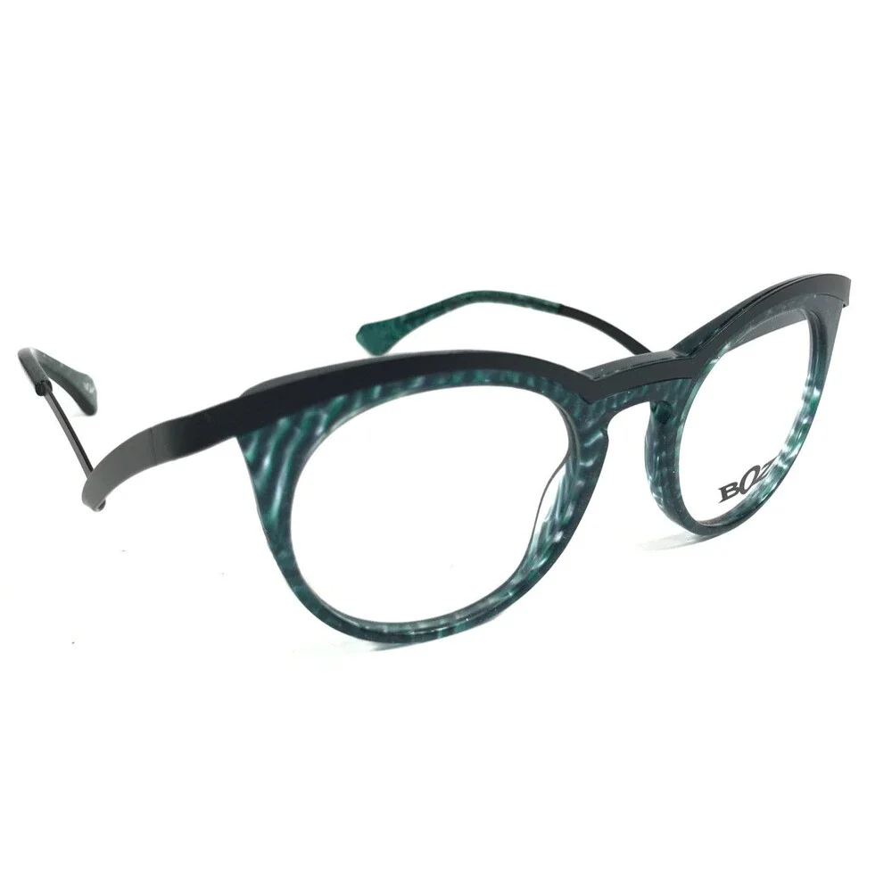 BOZ Eyeglasses Frames EXTRA 4000 Clear Green Marble Matte Black 47-20-140
